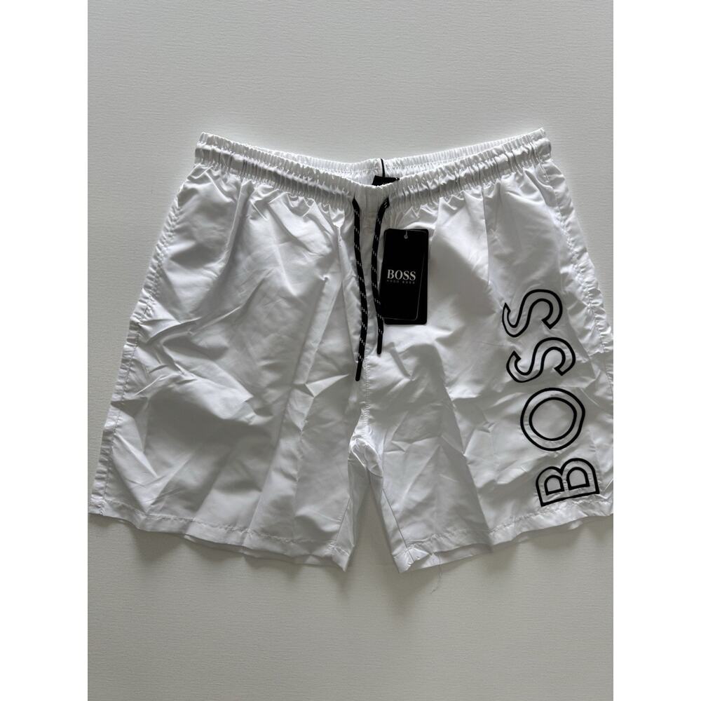 BOSS by Hugo Boss Octopus Logo White Swim Shorts, Size XXL NWT